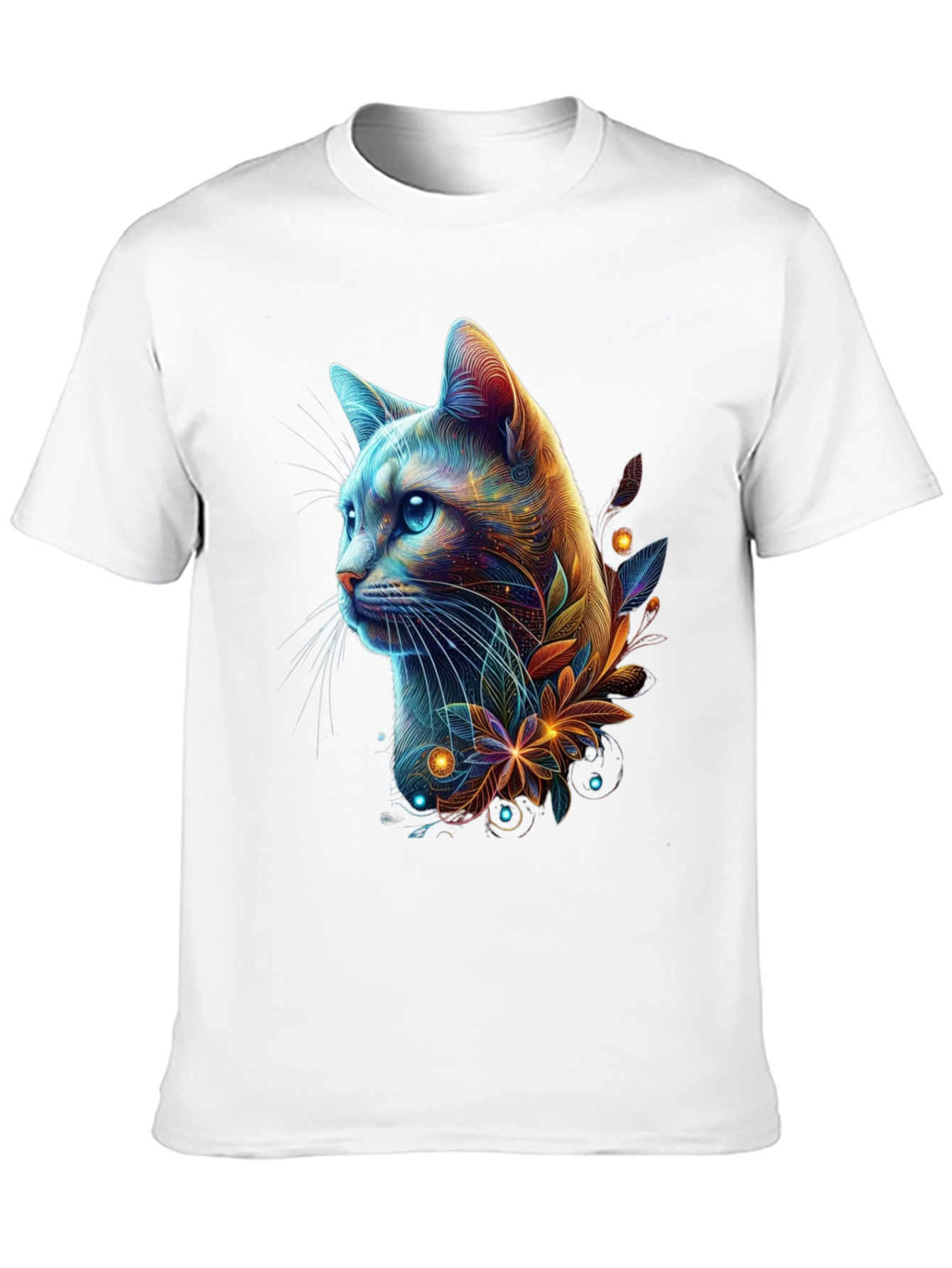 Neon Cat Graphic Tee - Mens Black T-Shirt