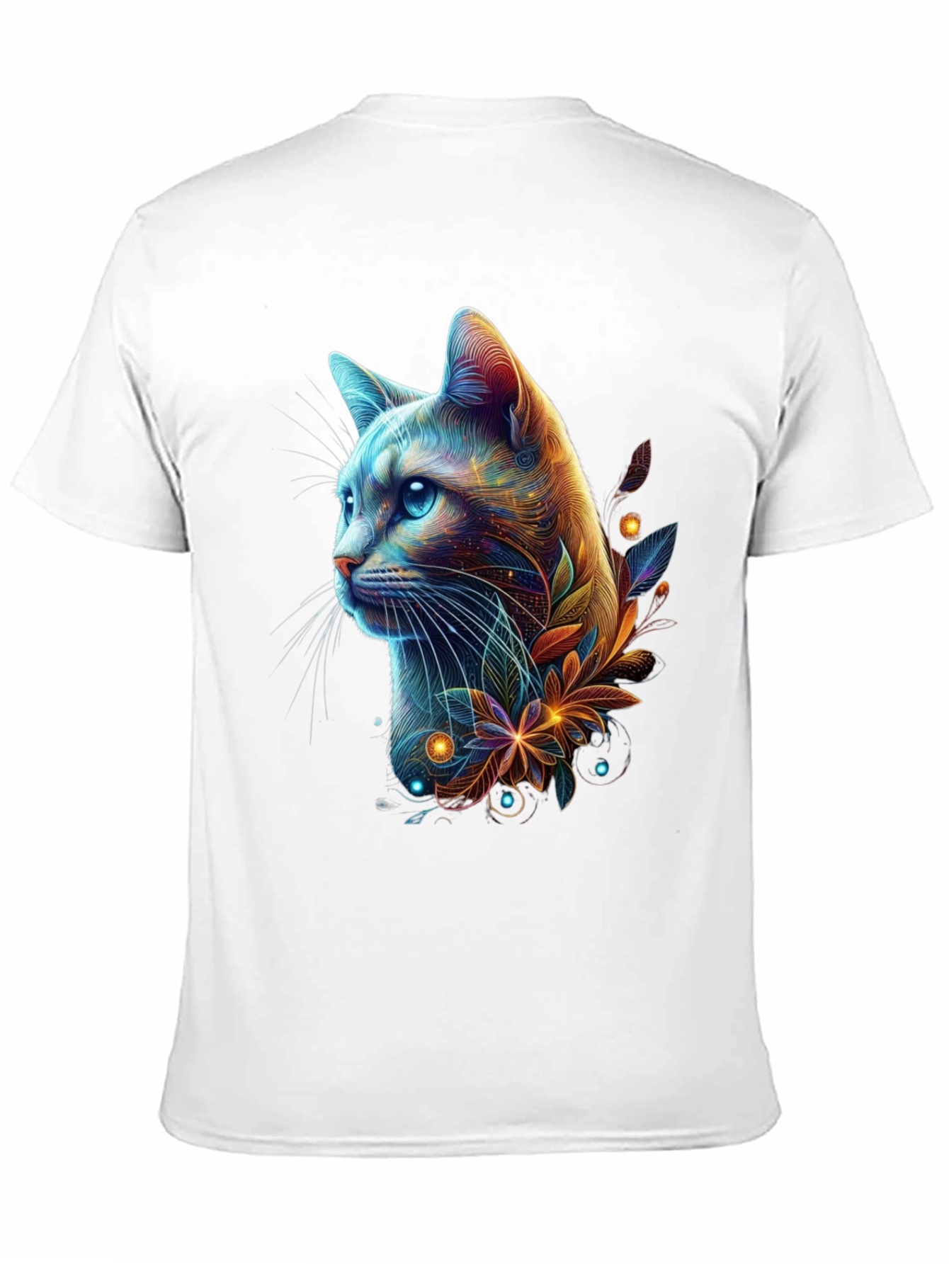 Neon Cat Graphic Tee - Mens Black T-Shirt