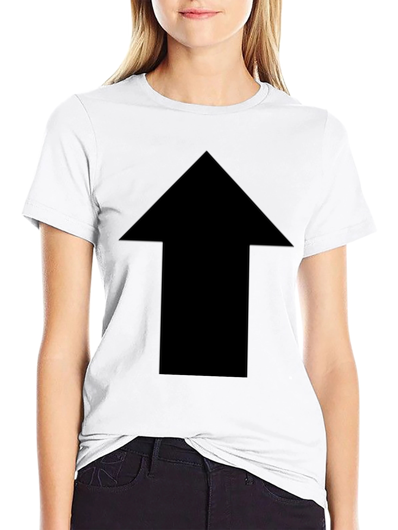 Bold Arrow Graphic Tee - Classic Black Cotton