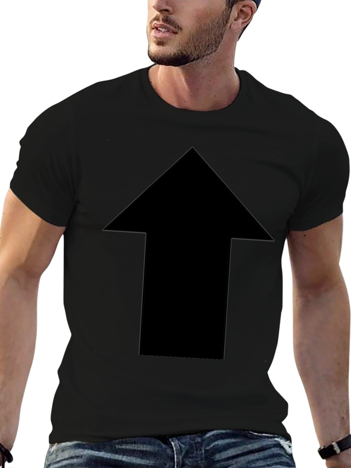Bold Arrow Graphic Tee - Classic Black Cotton