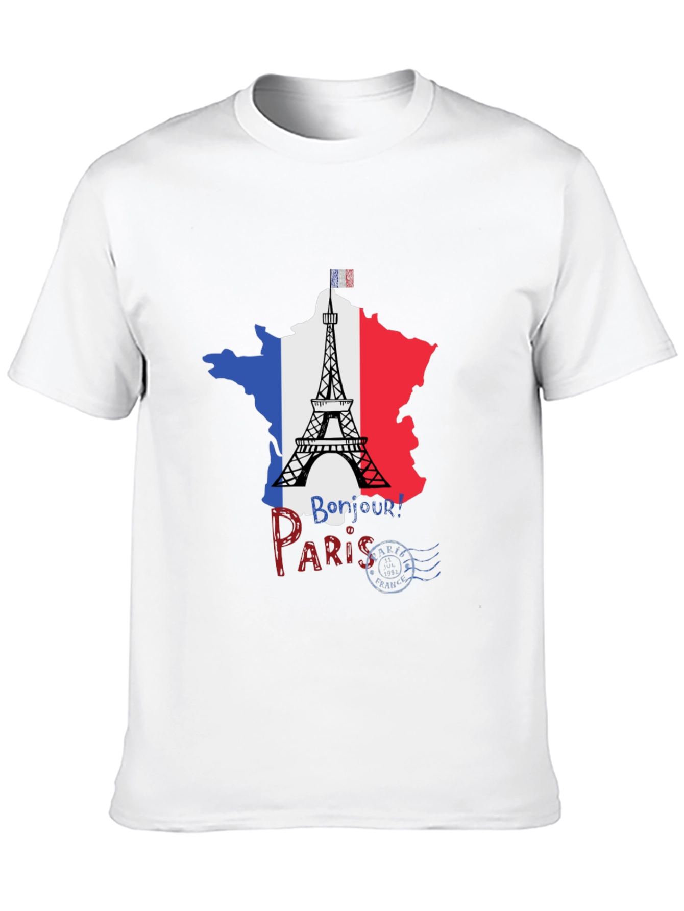 Paris France Eiffel Tower Black T-Shirt