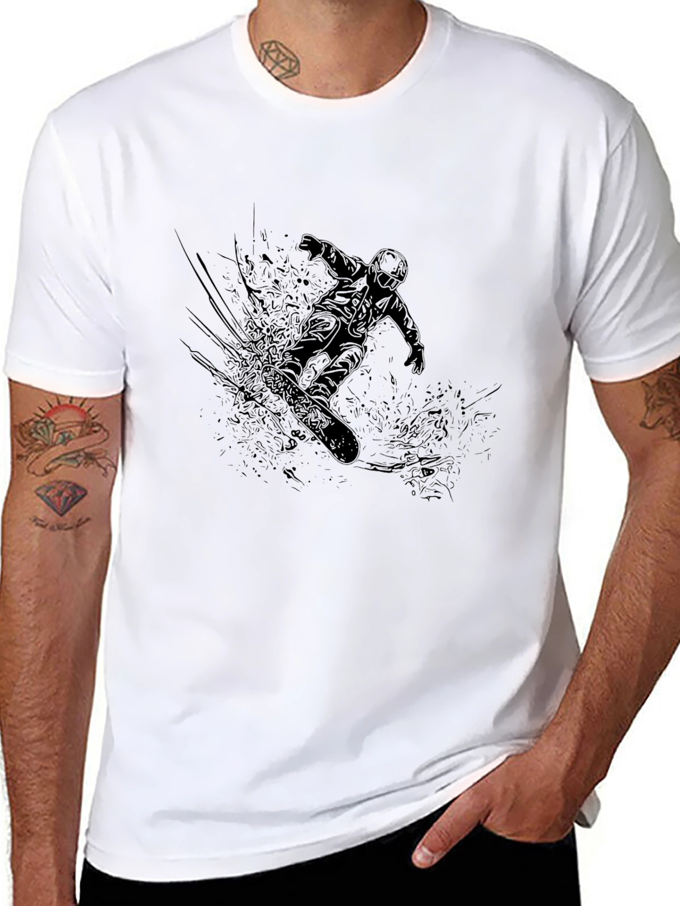 Black Snowboarder Graphic Tee