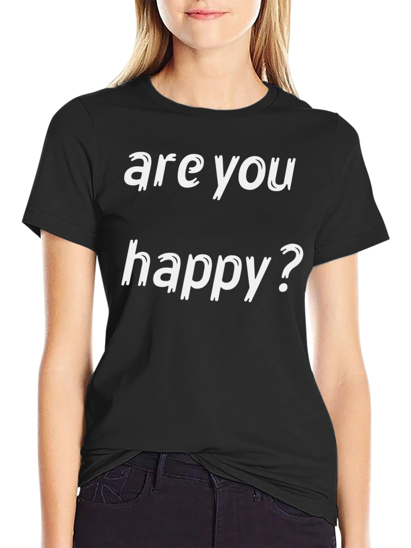 Are You Happy? Graphic T-Shirt - Black