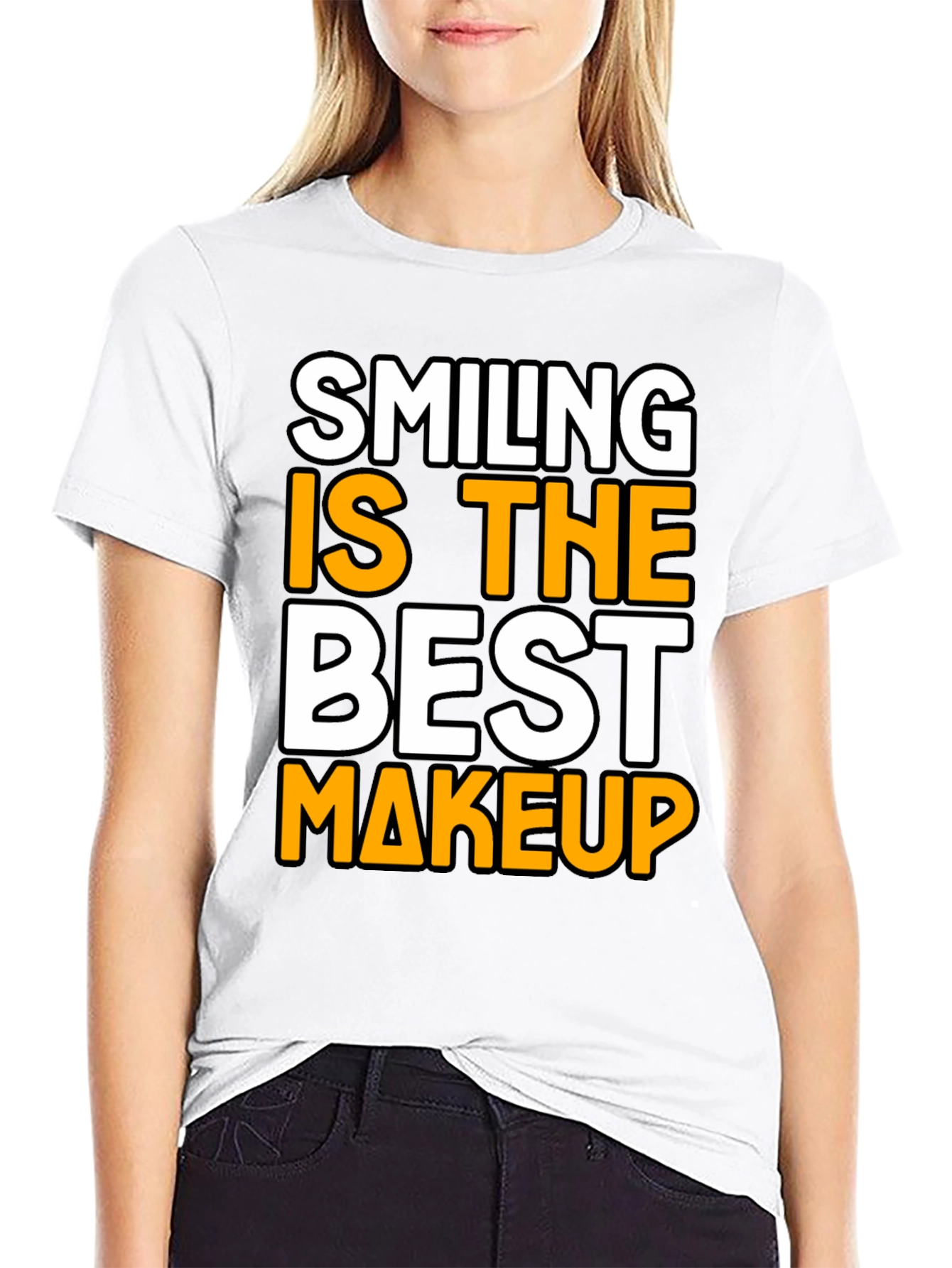 Smiling Is The Best Makeup Black T-Shirt