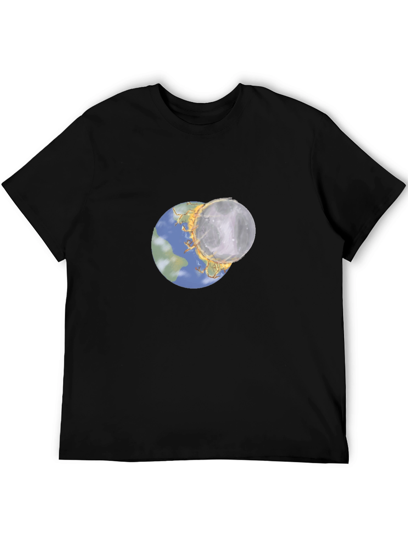 Earth and Moon Eclipse Graphic T-Shirt