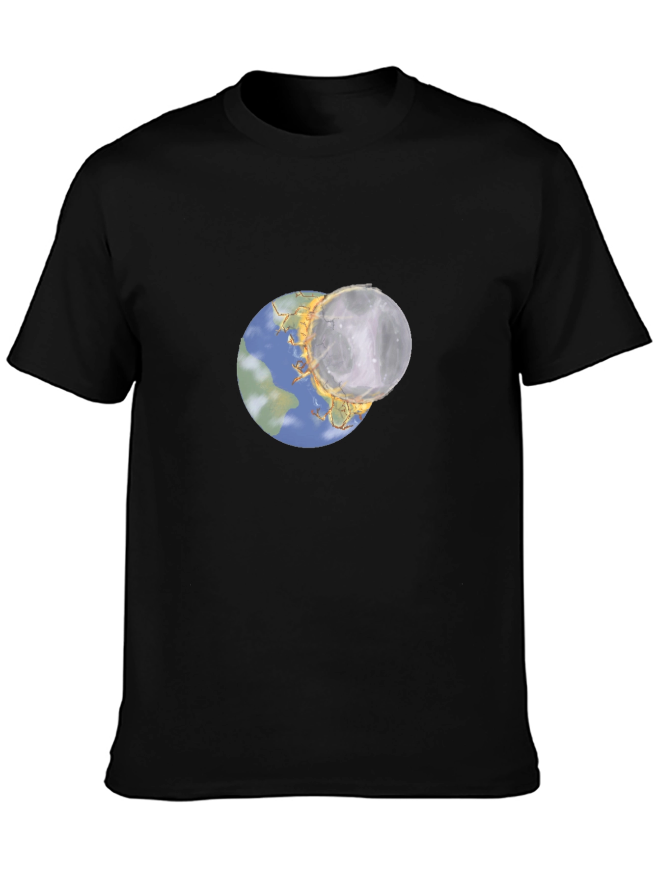 Earth and Moon Eclipse Graphic T-Shirt