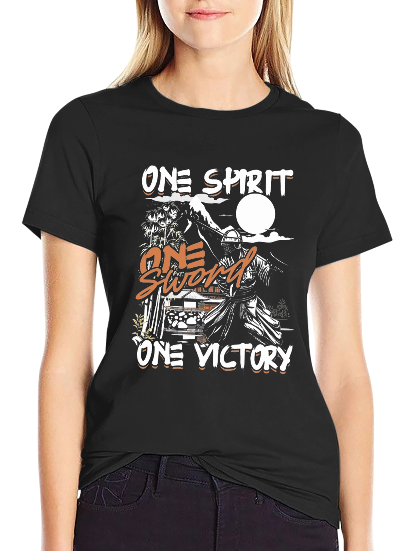 One Spirit Sword Victory Black Graphic Tee