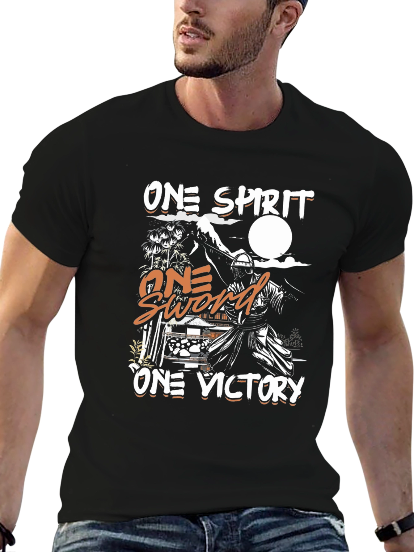 One Spirit Sword Victory Black Graphic Tee