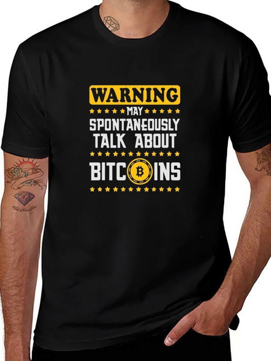 Bitcoin Talk Warning Tee - Funny Crypto Shirt