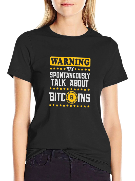 Bitcoin Talk Warning Tee - Funny Crypto Shirt