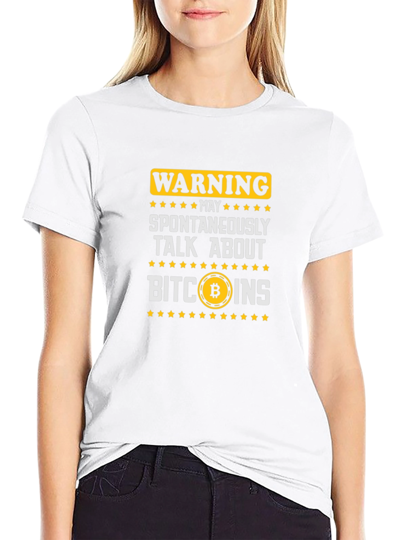 Bitcoin Talk Warning Tee - Funny Crypto Shirt