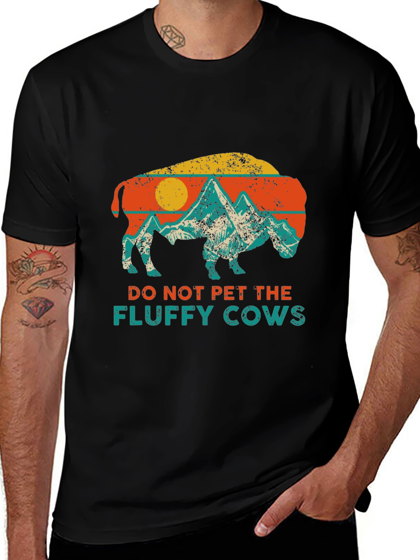 Retro Buffalo Do Not Pet Graphic Tee