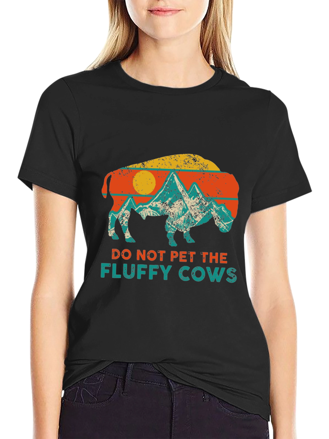 Retro Buffalo Do Not Pet Graphic Tee