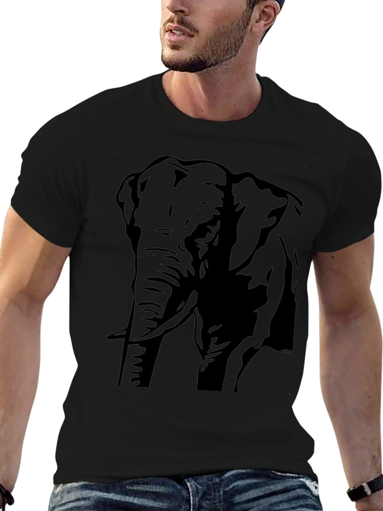 Elephant Graphic Tee - Mens Black T-Shirt
