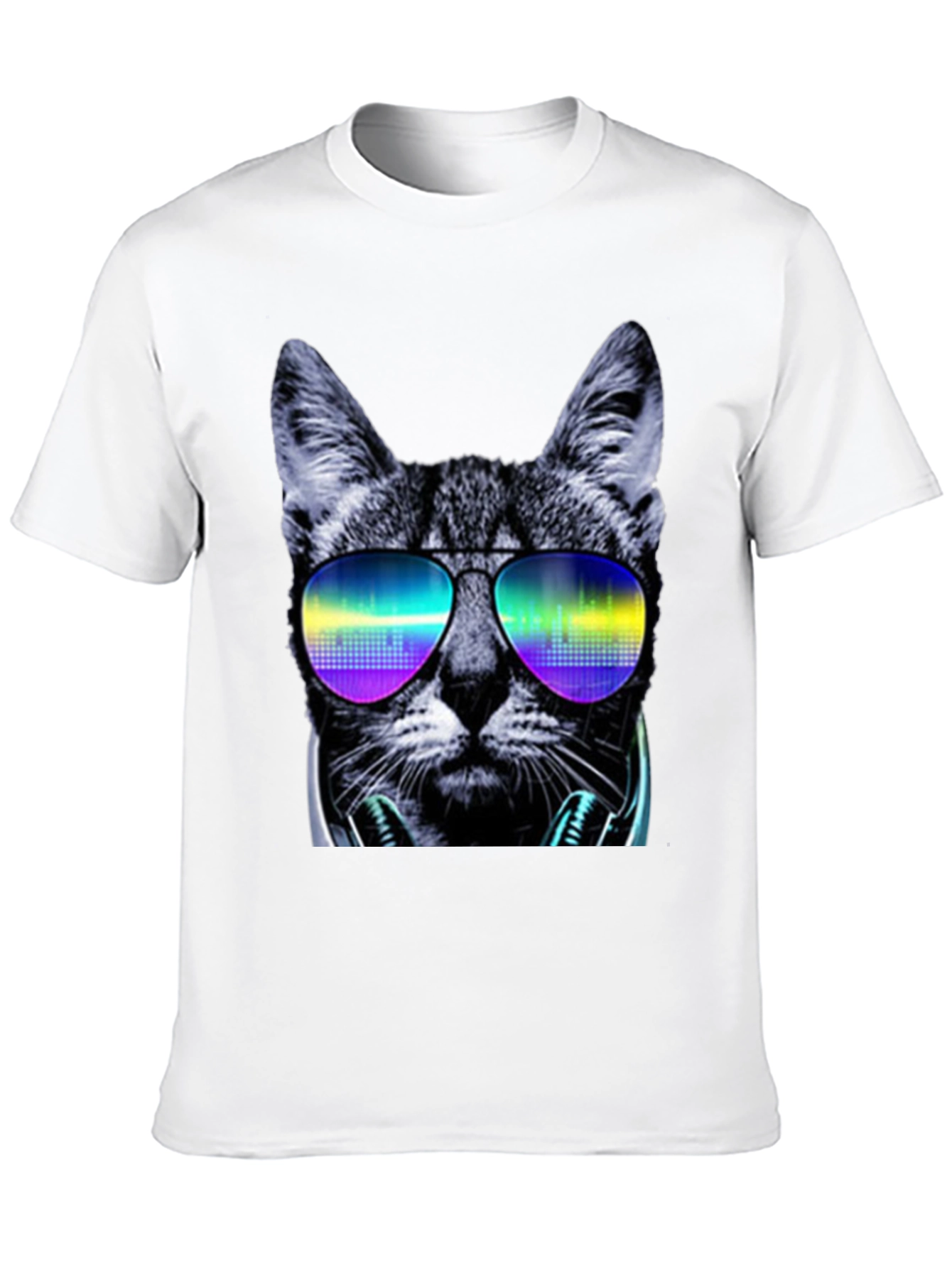 Cool Cat T-Shirt: DJ Shades & Headphones Graphic Tee