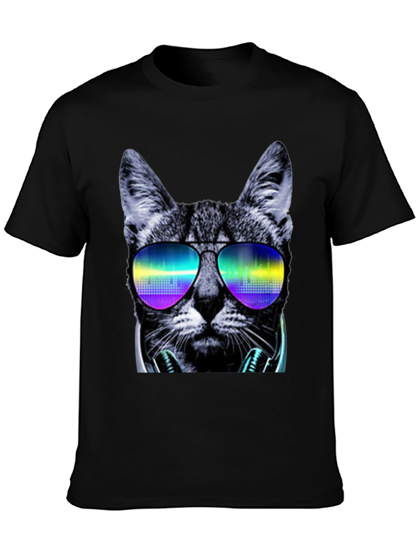 Cool Cat T-Shirt: DJ Shades & Headphones Graphic Tee
