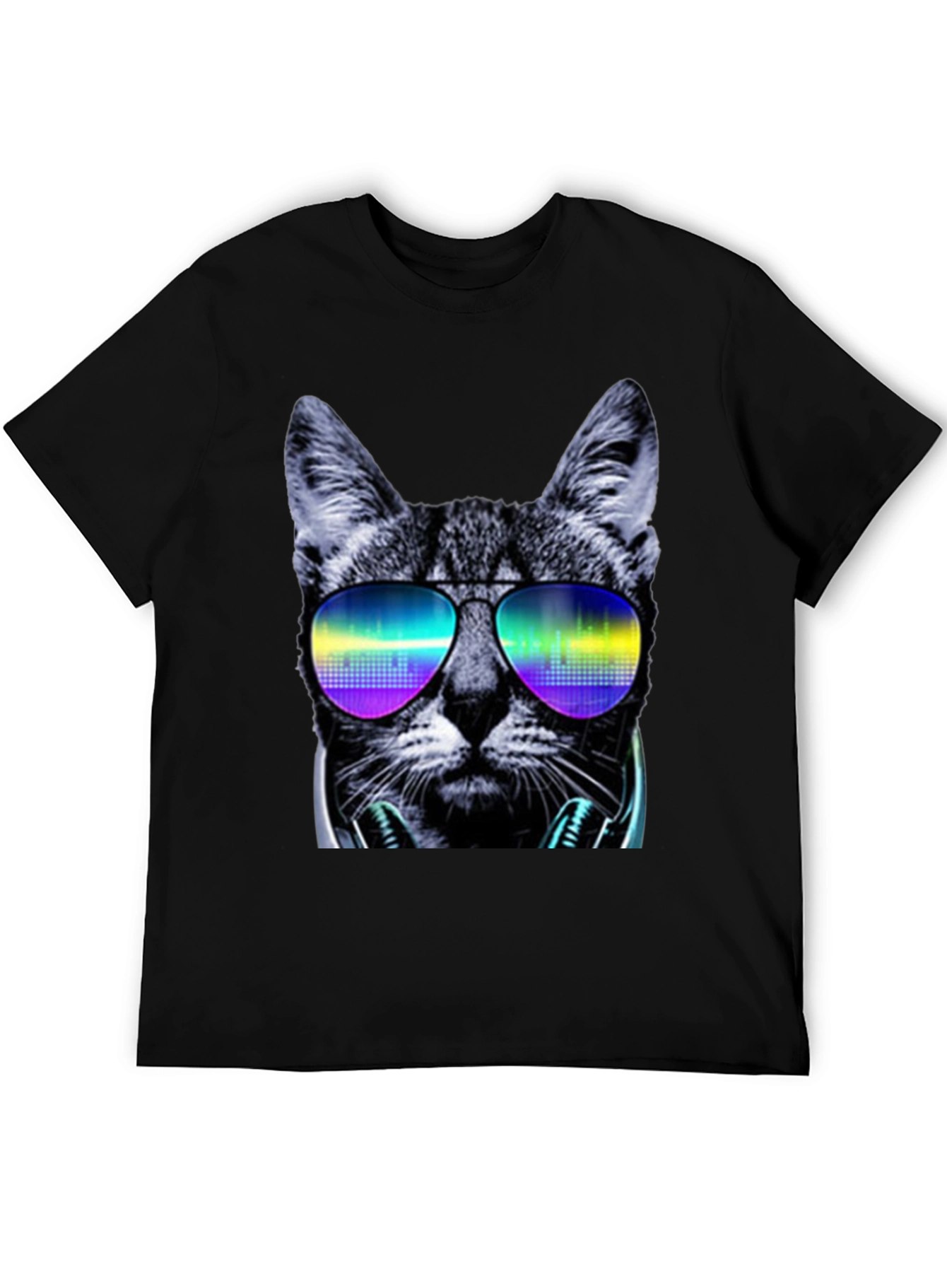 Cool Cat T-Shirt: DJ Shades & Headphones Graphic Tee