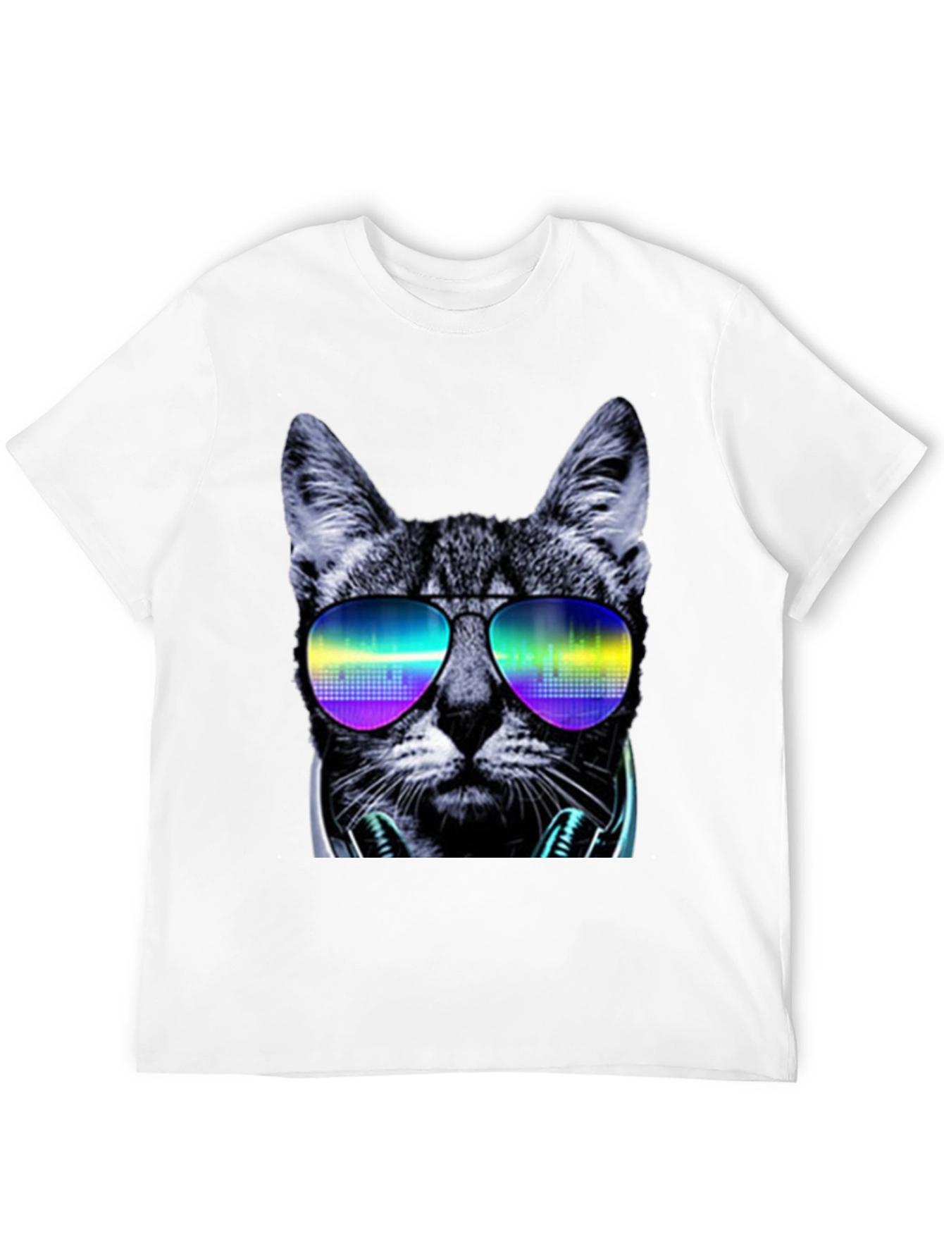 Cool Cat T-Shirt: DJ Shades & Headphones Graphic Tee
