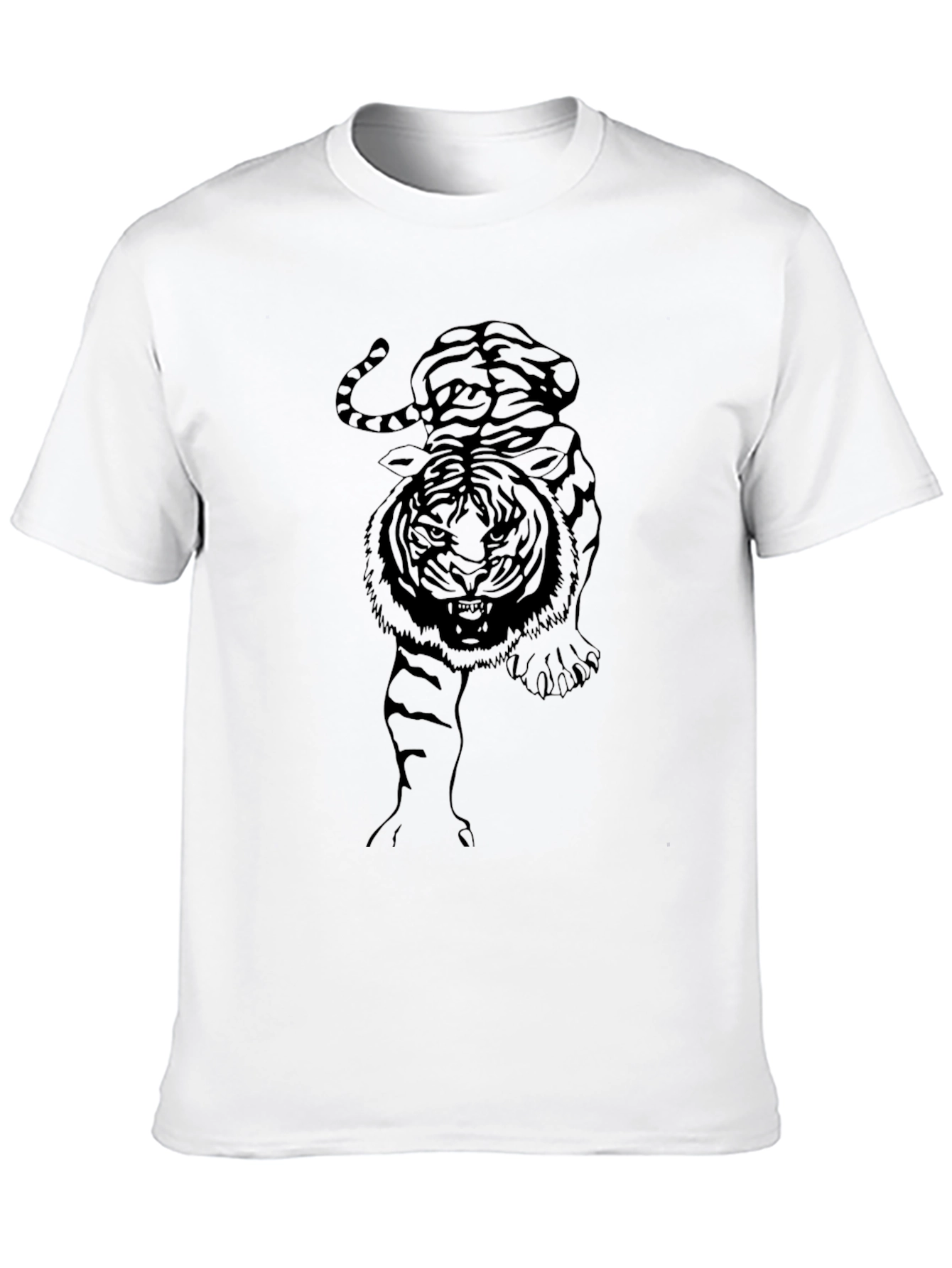 Black Tiger Graphic Tee - Mens Stylish Casual Shirt
