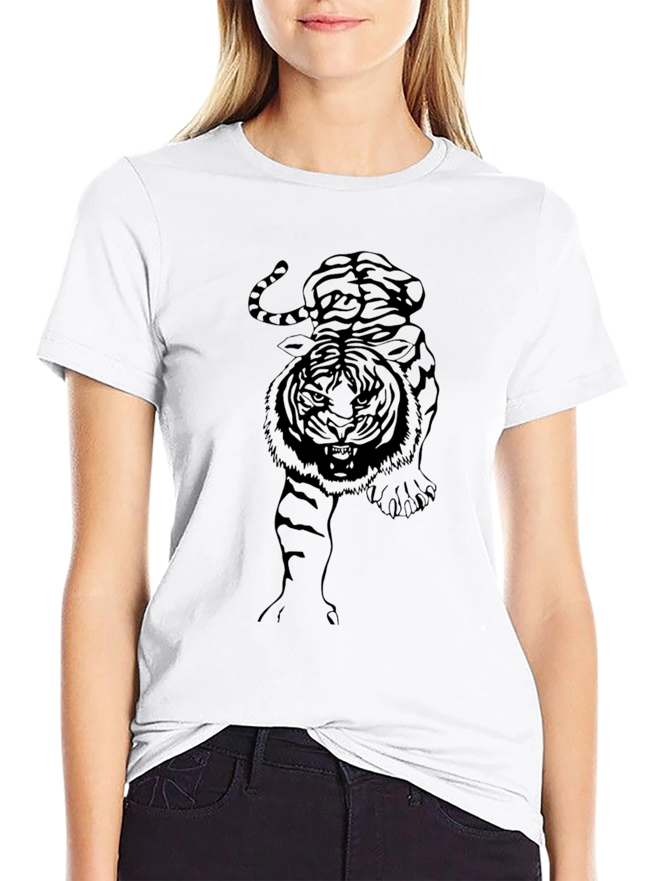 Black Tiger Graphic Tee - Mens Stylish Casual Shirt