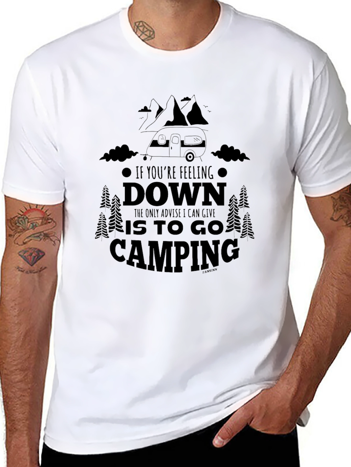 Camping Adventure Graphic T-Shirt - If Youre Feeling Down