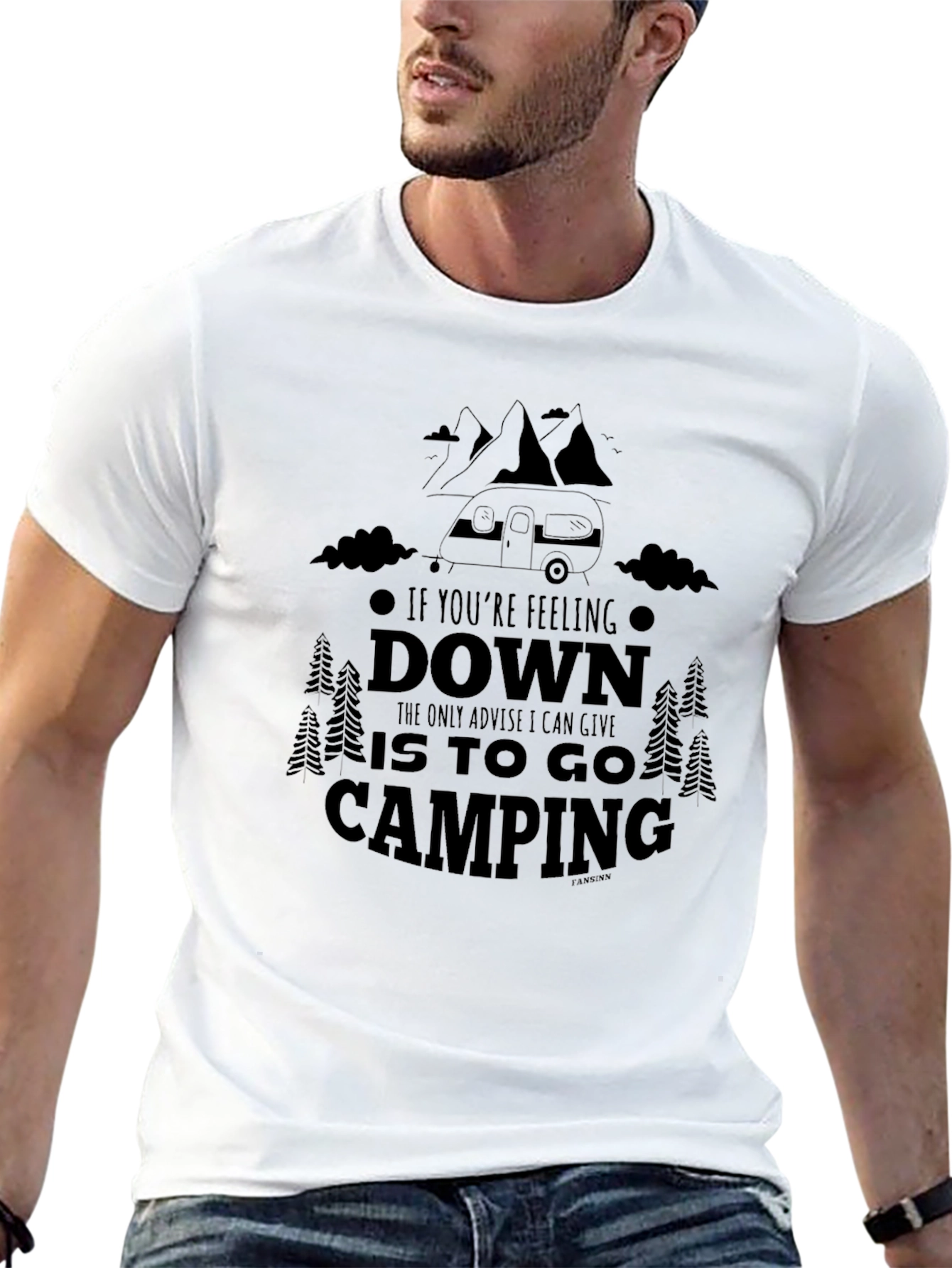 Camping Adventure Graphic T-Shirt - If Youre Feeling Down
