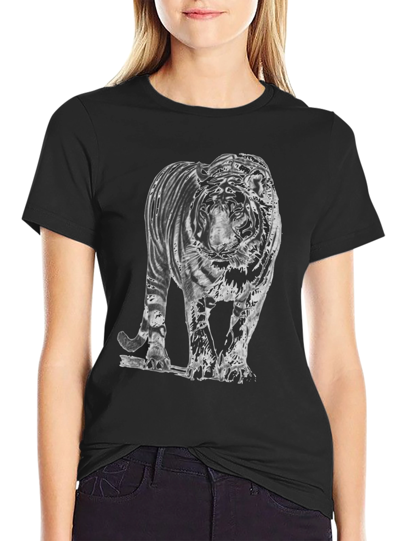 Tiger Graphic Tee - Mens Black T-Shirt