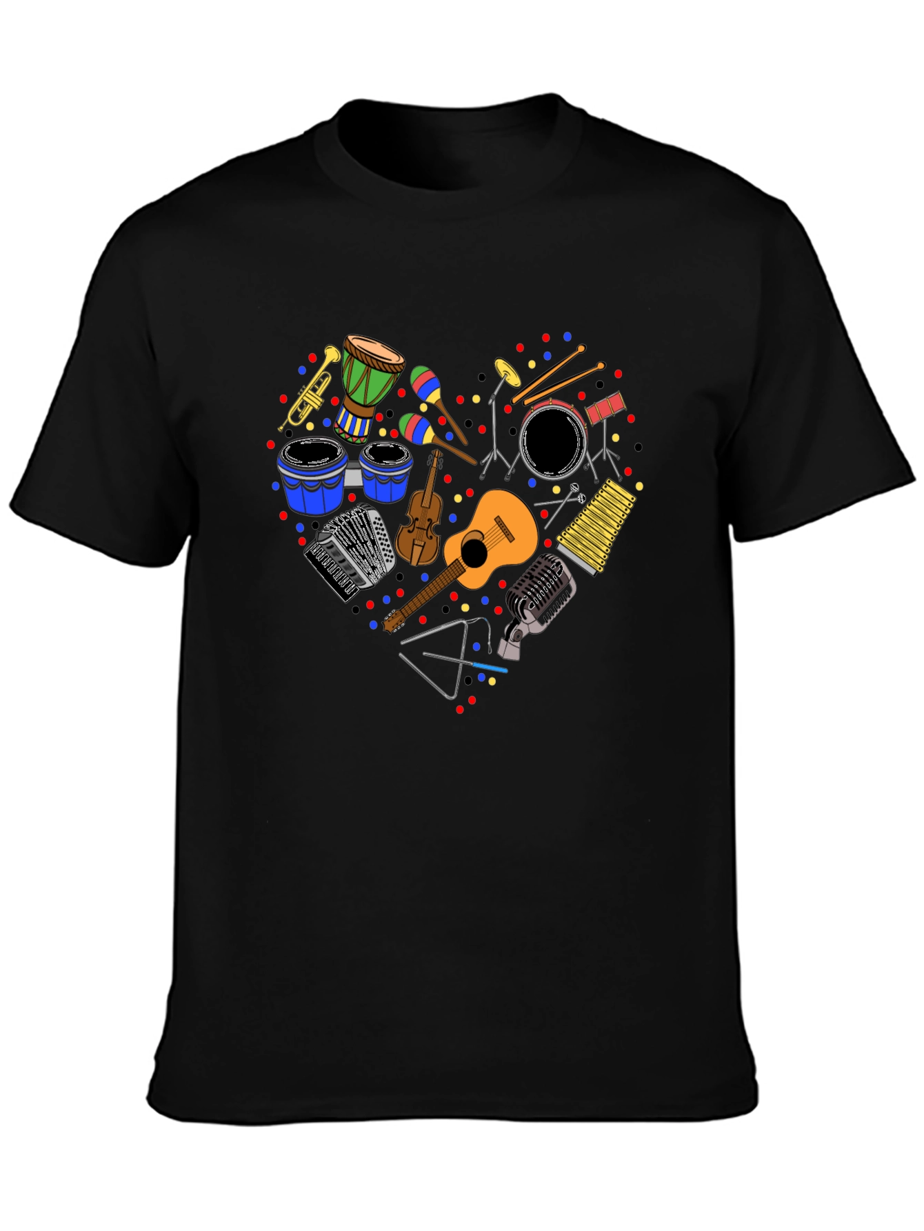 Music Lover T-Shirt: Heart of Instruments Design