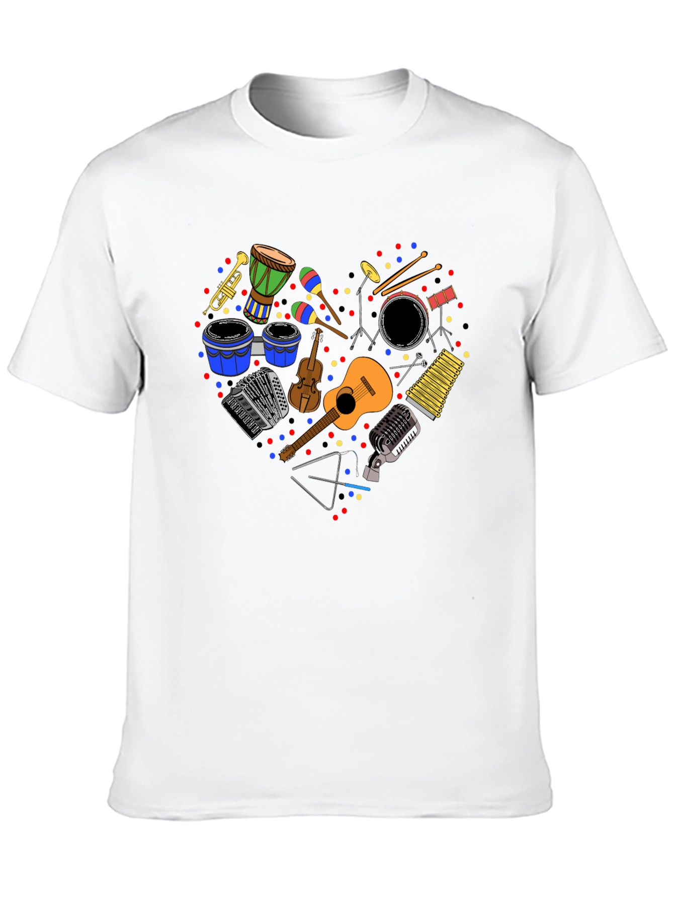 Music Lover T-Shirt: Heart of Instruments Design
