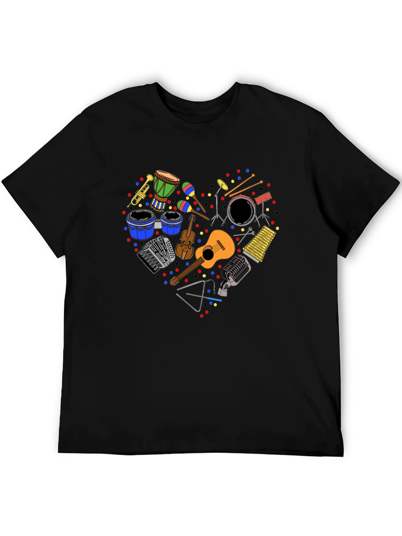 Music Lover T-Shirt: Heart of Instruments Design