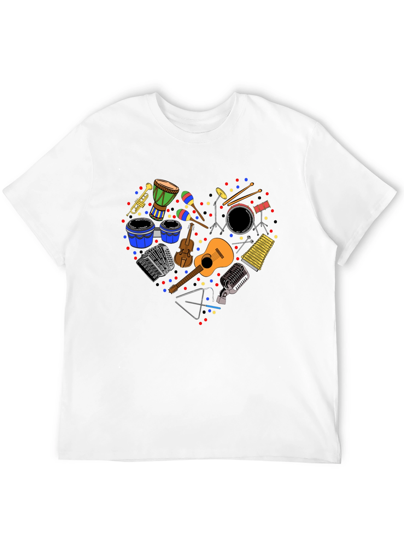 Music Lover T-Shirt: Heart of Instruments Design