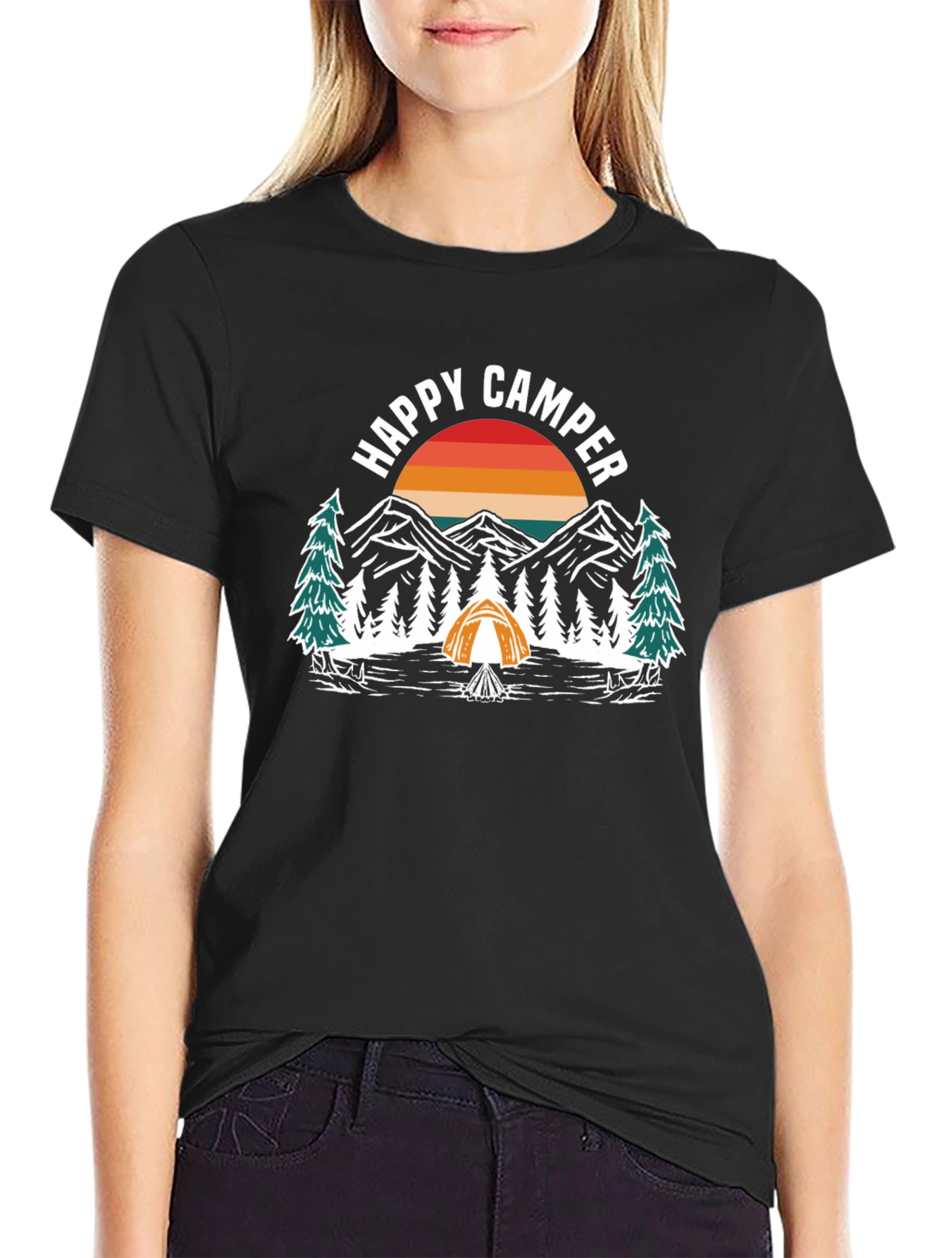 Happy Camper Graphic Tee - Nature Adventure Shirt