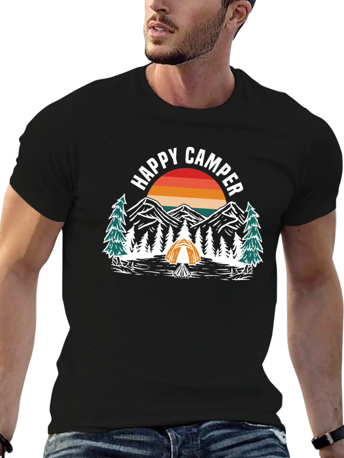 Happy Camper Graphic Tee - Nature Adventure Shirt