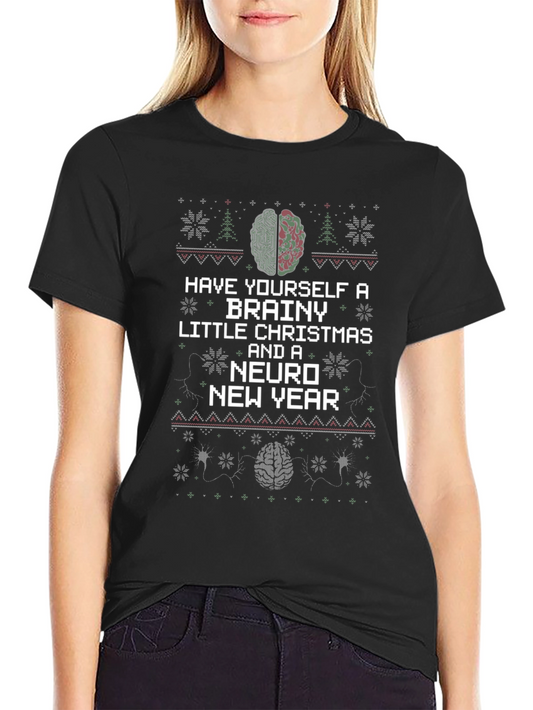 Brainy Christmas T-Shirt - Neuro New Year