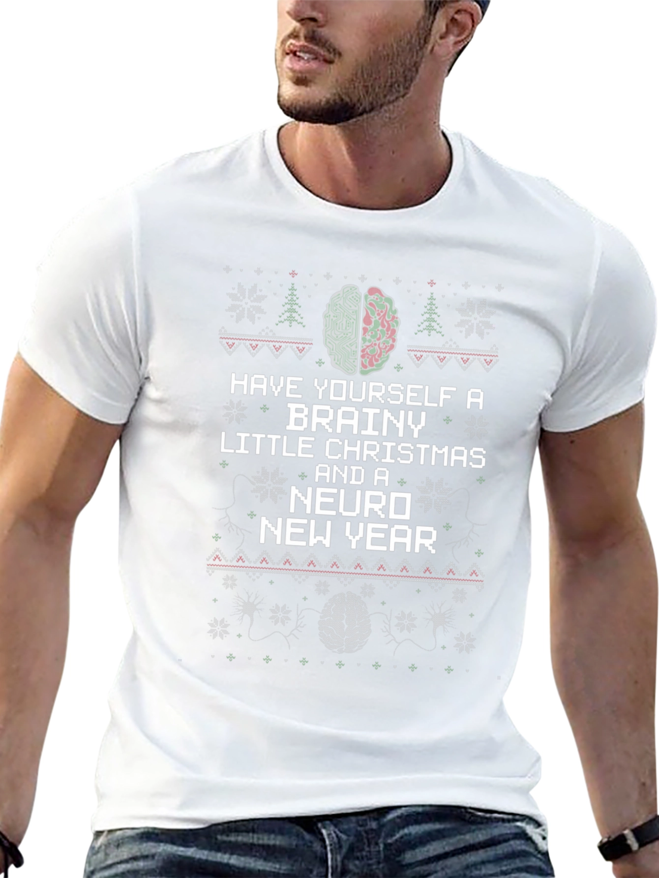 Brainy Christmas T-Shirt - Neuro New Year