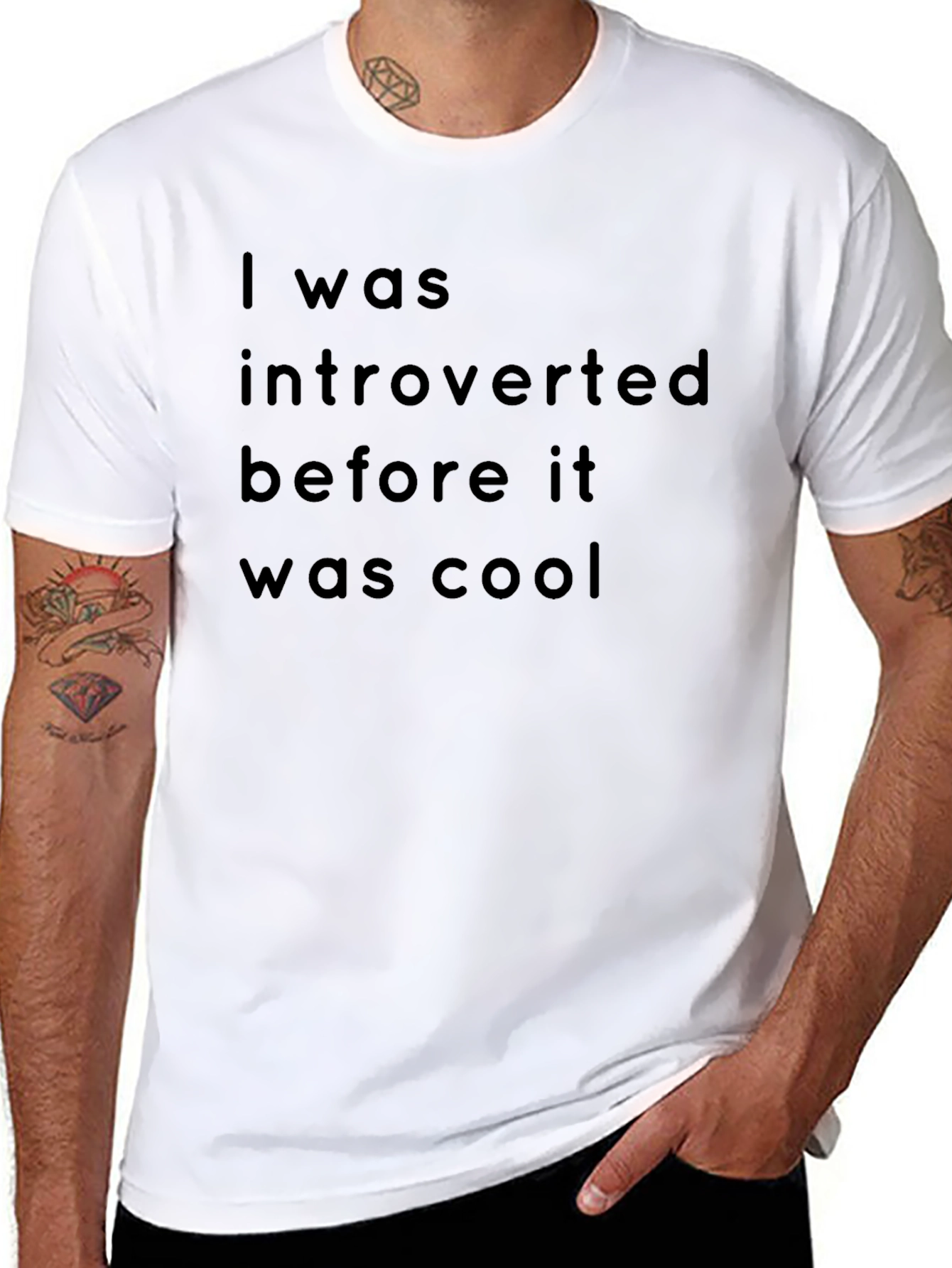 Introverted Before Cool Black Graphic Tee