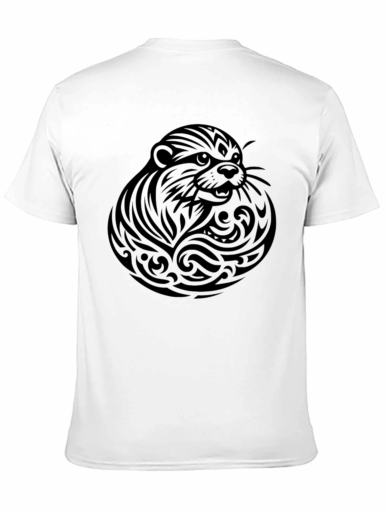 Tribal Otter Graphic Tee - Mens Black T-Shirt