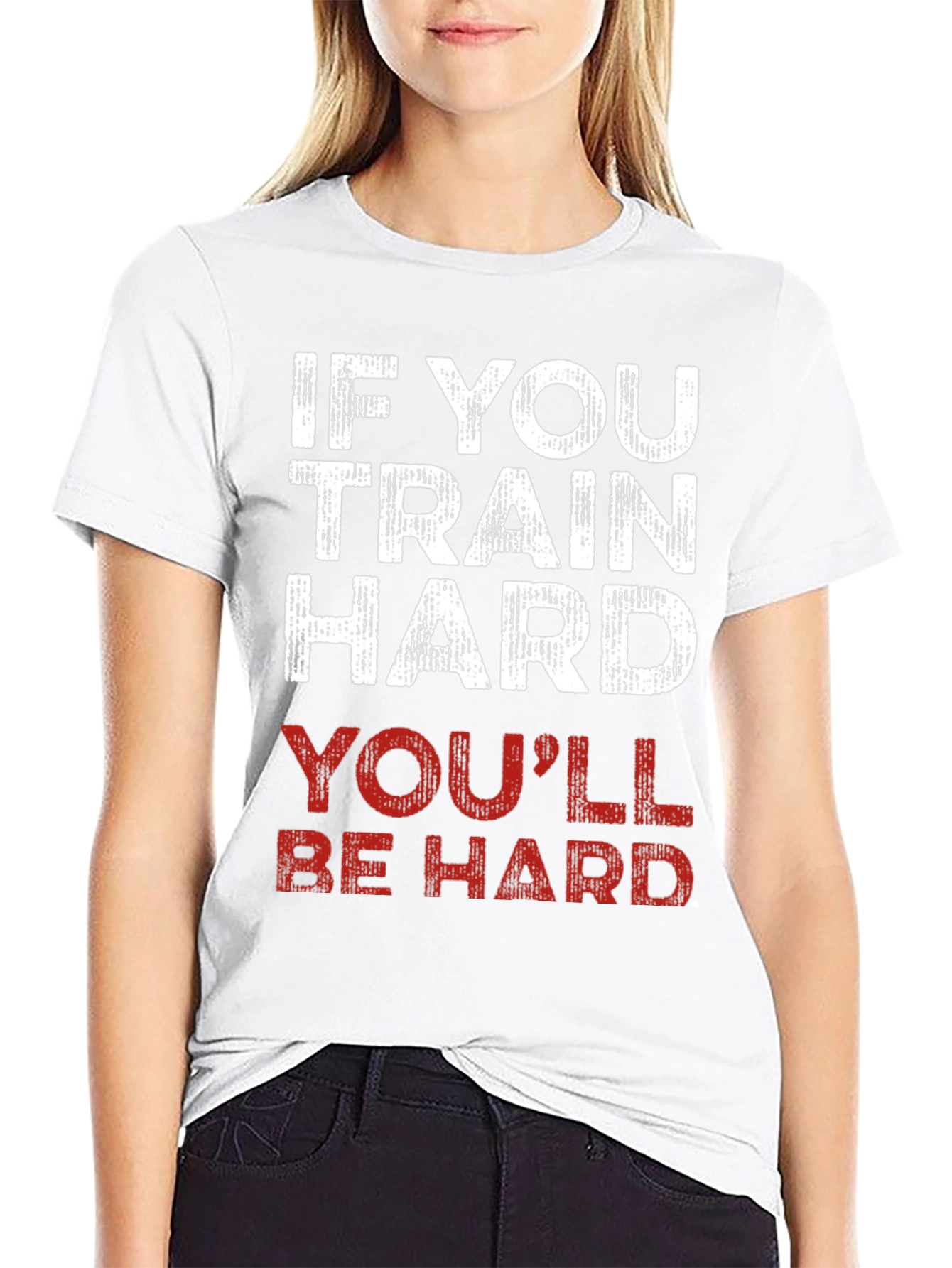 Train Hard T-Shirt - Funny Workout Gym Tee