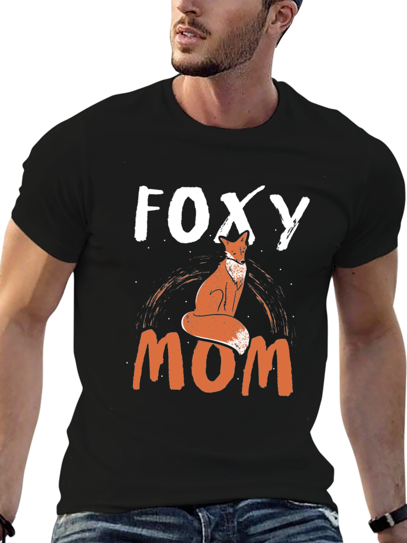 Foxy Mom Graphic Tee - Black