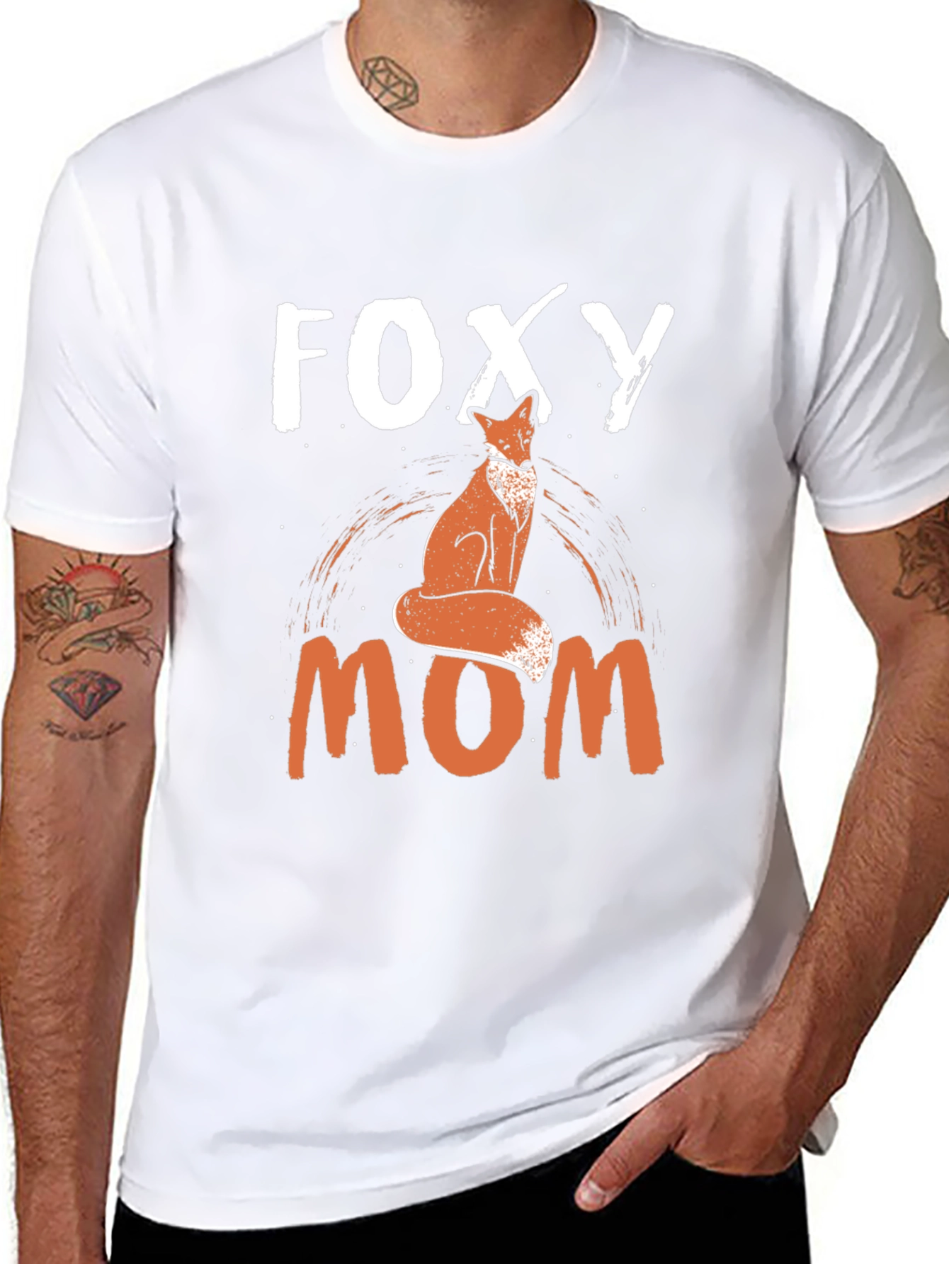Foxy Mom Graphic Tee - Black