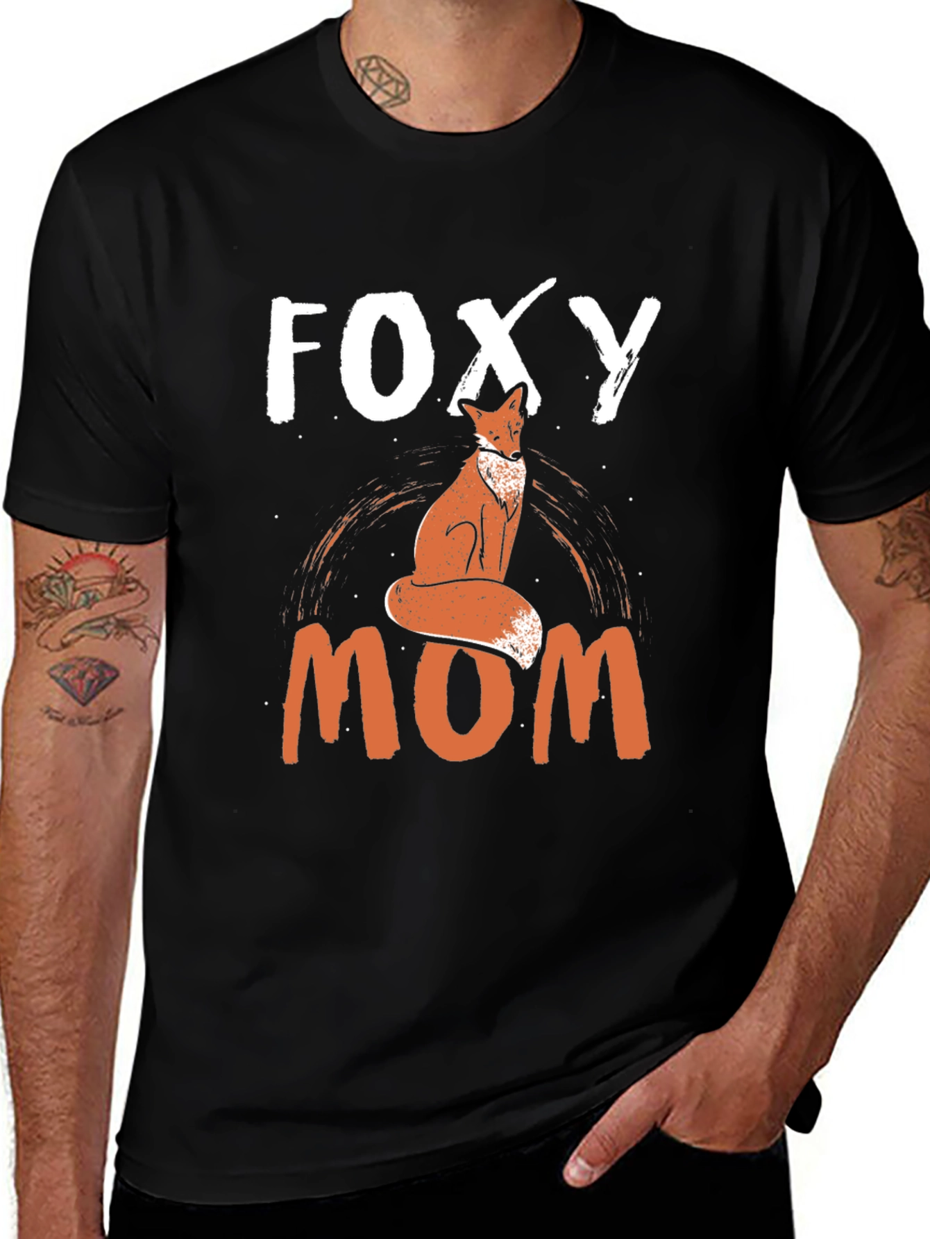 Foxy Mom Graphic Tee - Black
