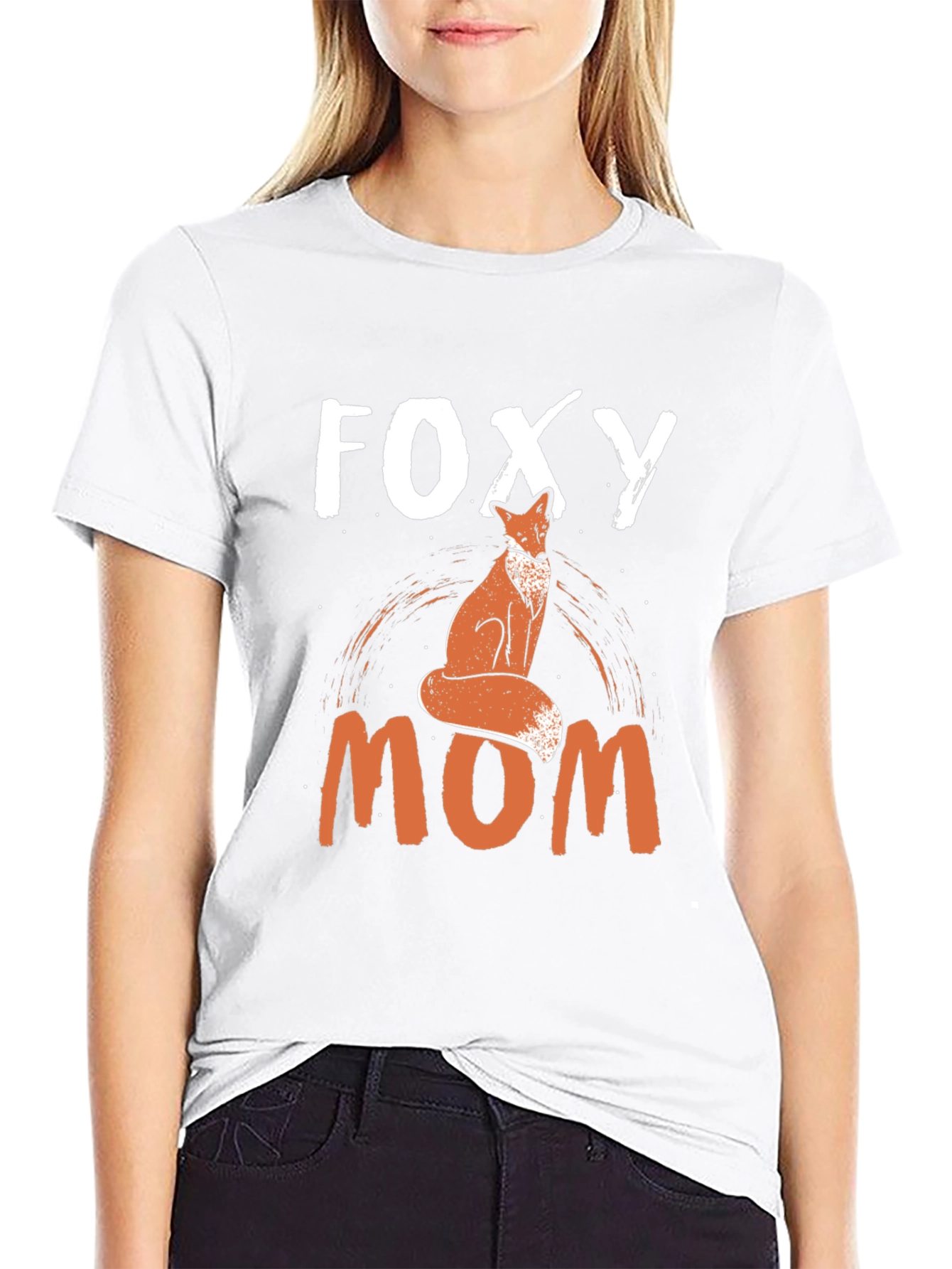 Foxy Mom Graphic Tee - Black