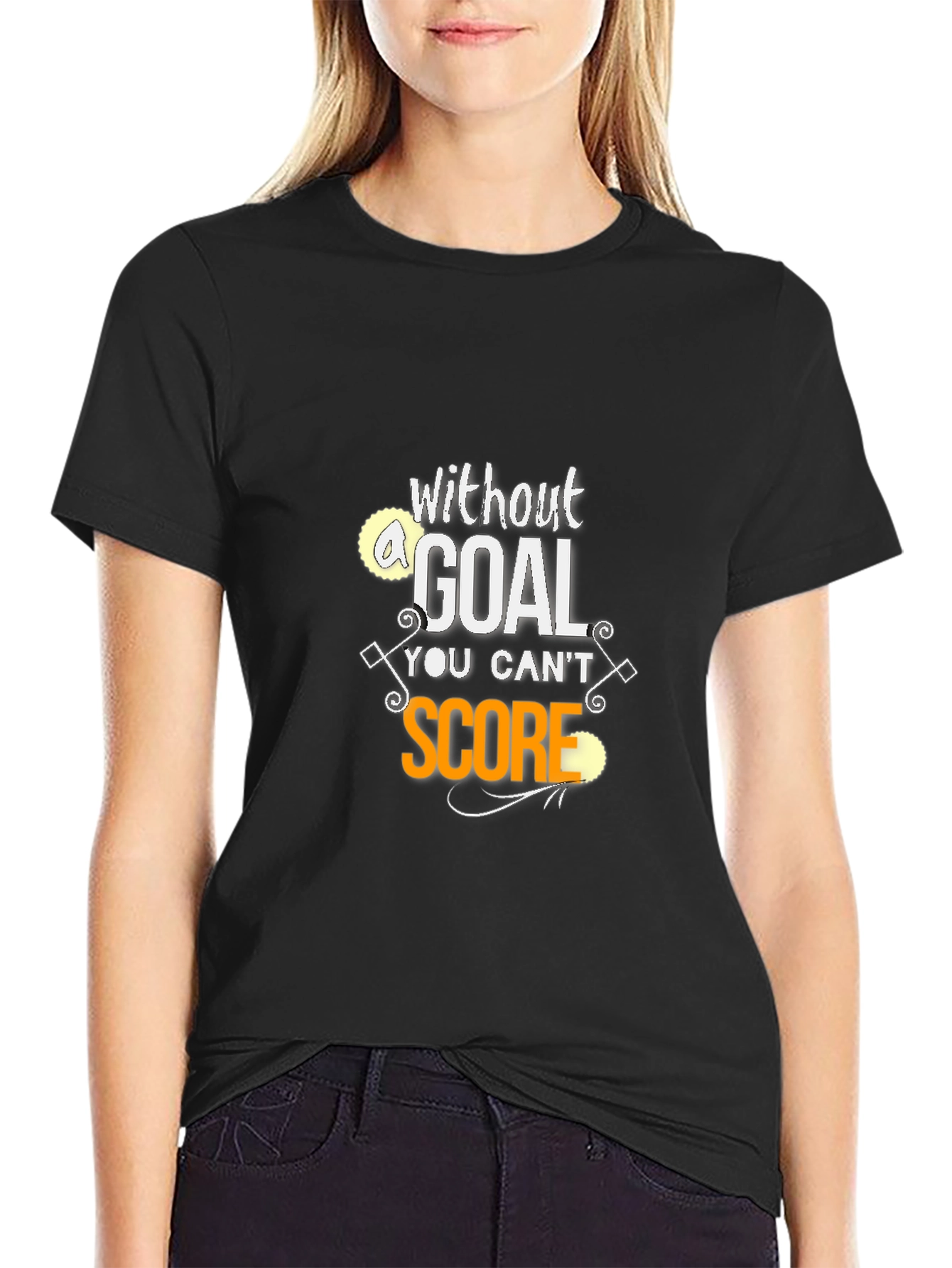 Motivational Goal Score Black T-Shirt