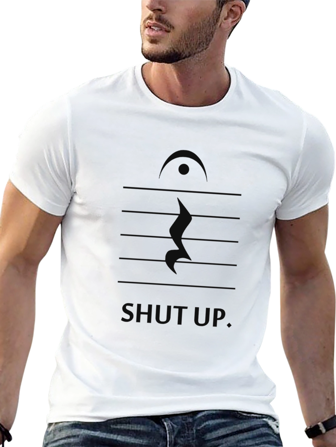 Minimalist Music Staff T-Shirt - Black