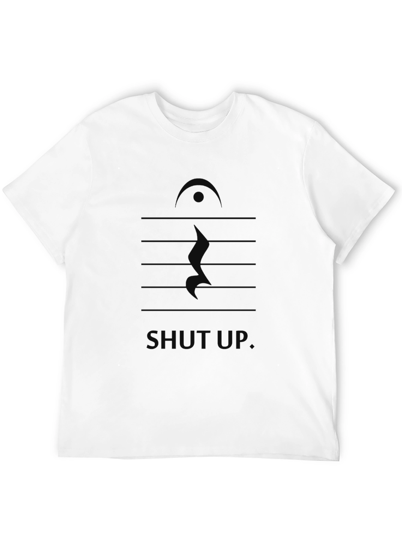Minimalist Music Staff T-Shirt - Black