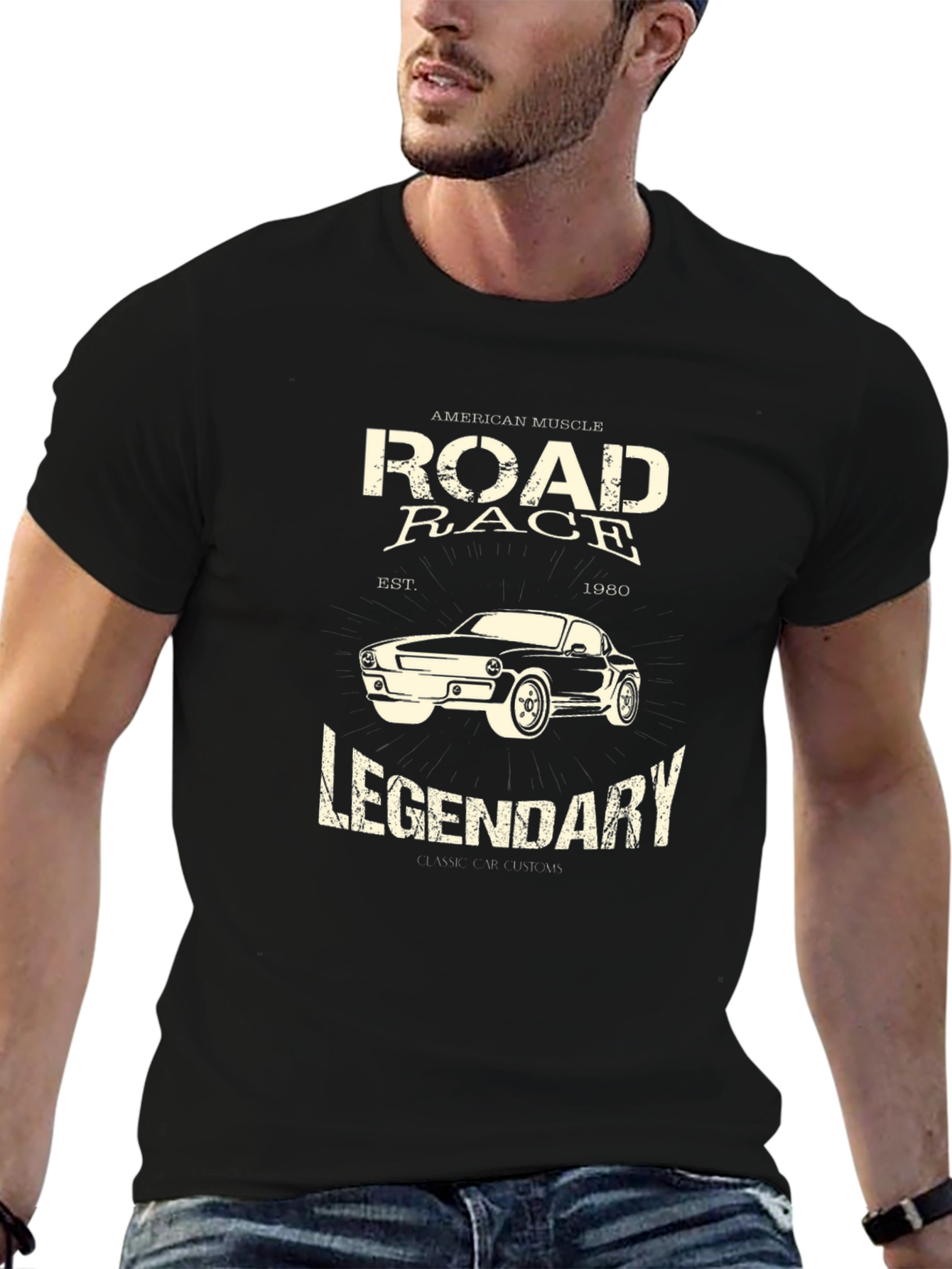Road Race Legendary T-Shirt - Classic Muscle Car Design