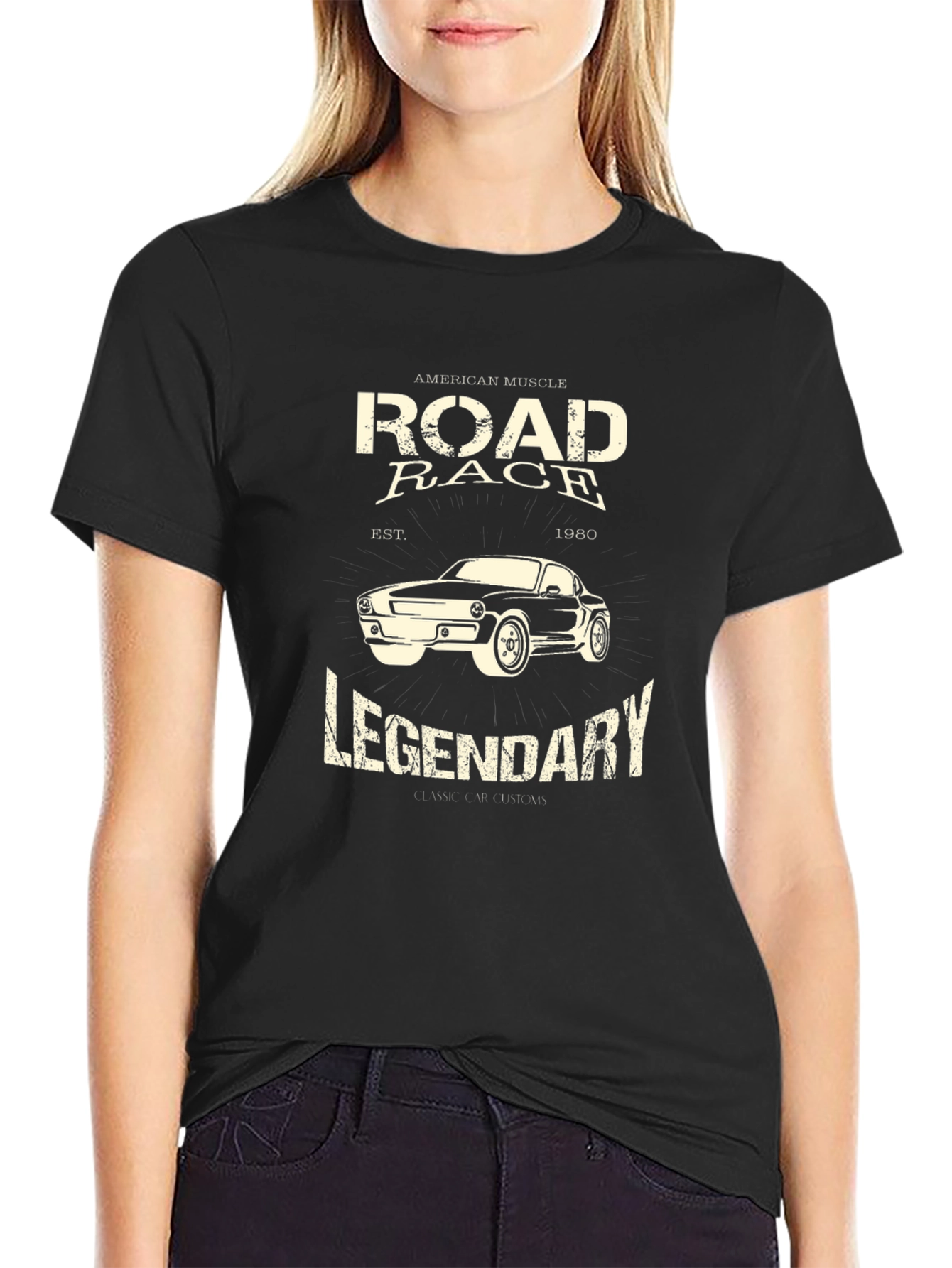 Road Race Legendary T-Shirt - Classic Muscle Car Design
