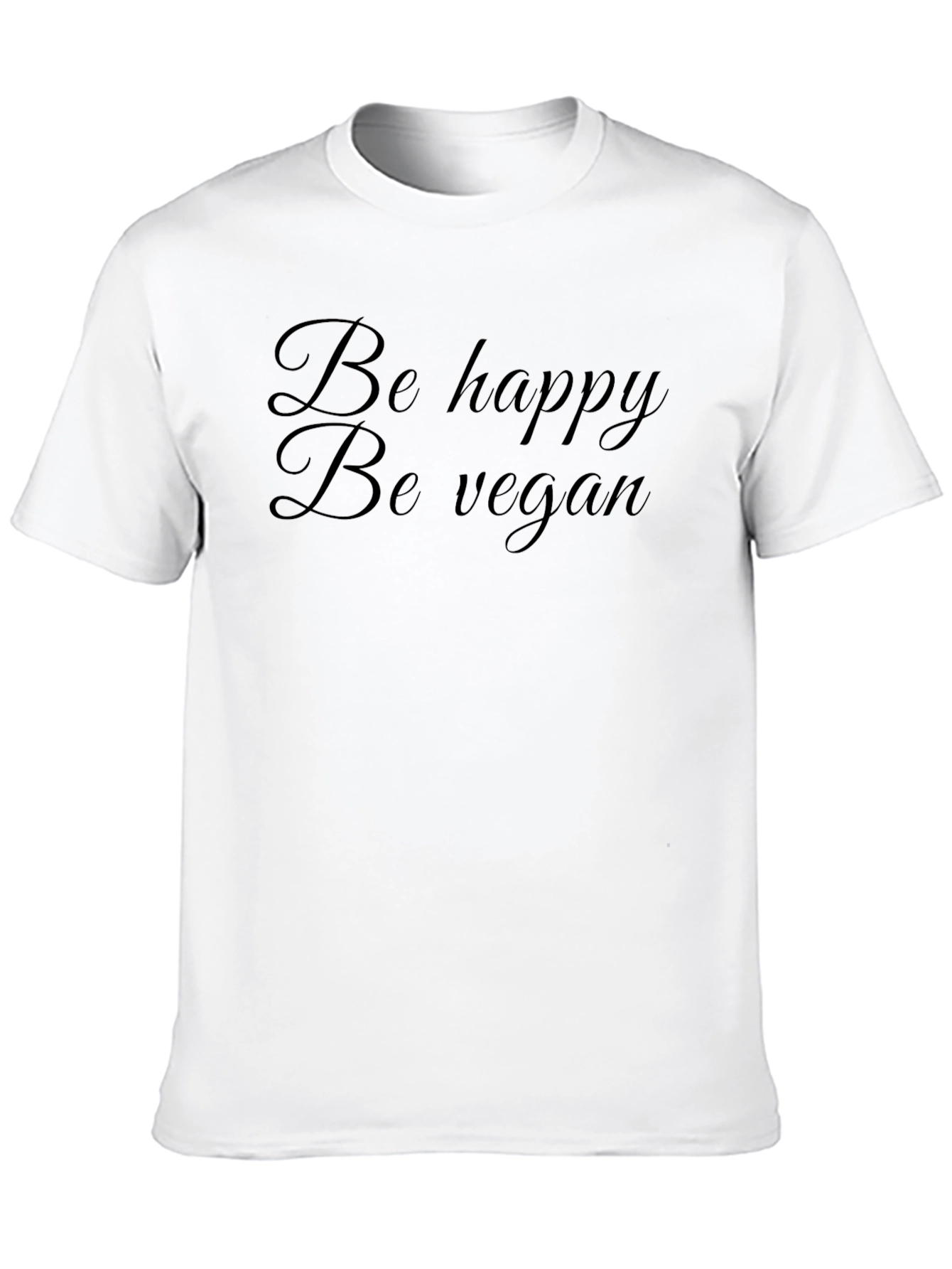 Be Happy Be Vegan Black T-Shirt