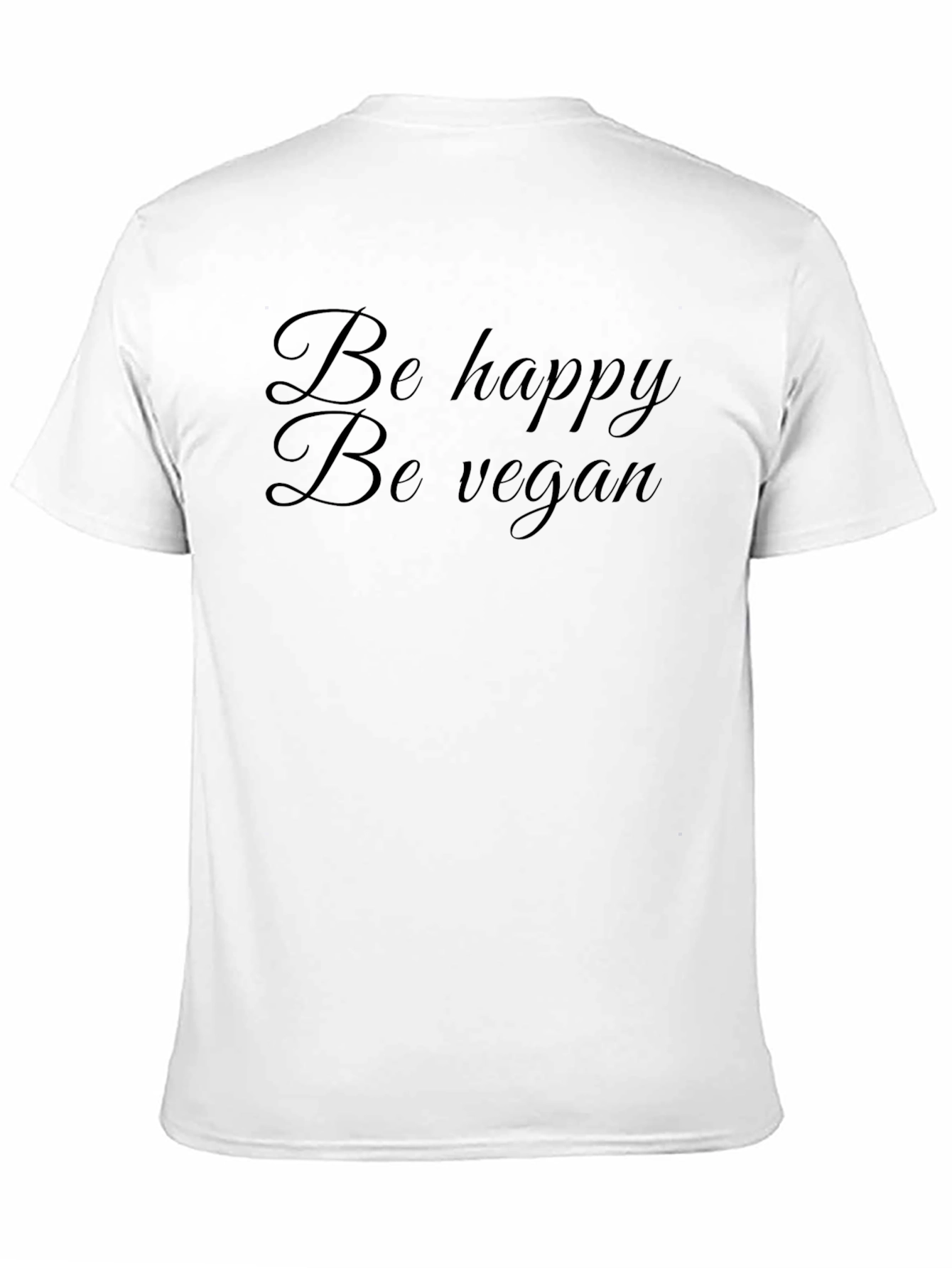 Be Happy Be Vegan Black T-Shirt