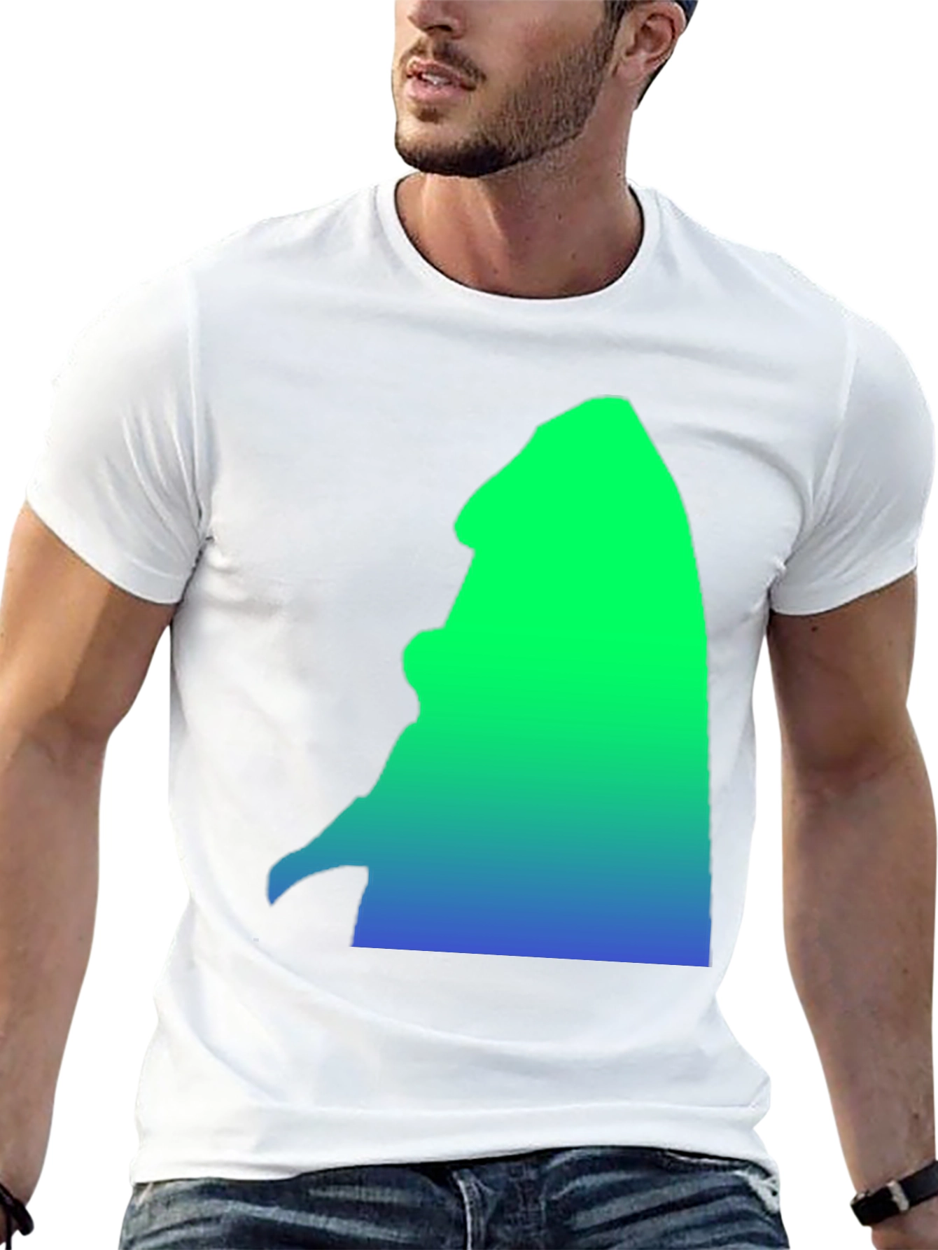Gradient Silhouette Graphic Tee - Casual Comfort